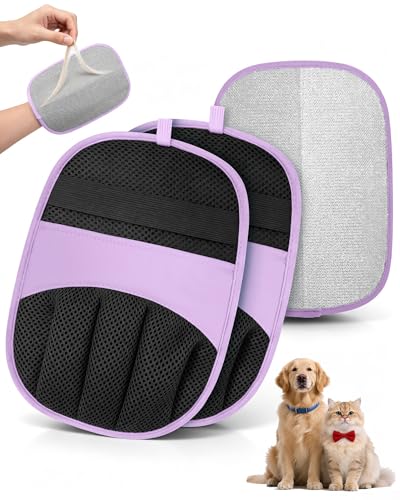 Dual-Sided Grooming Mitt Pair